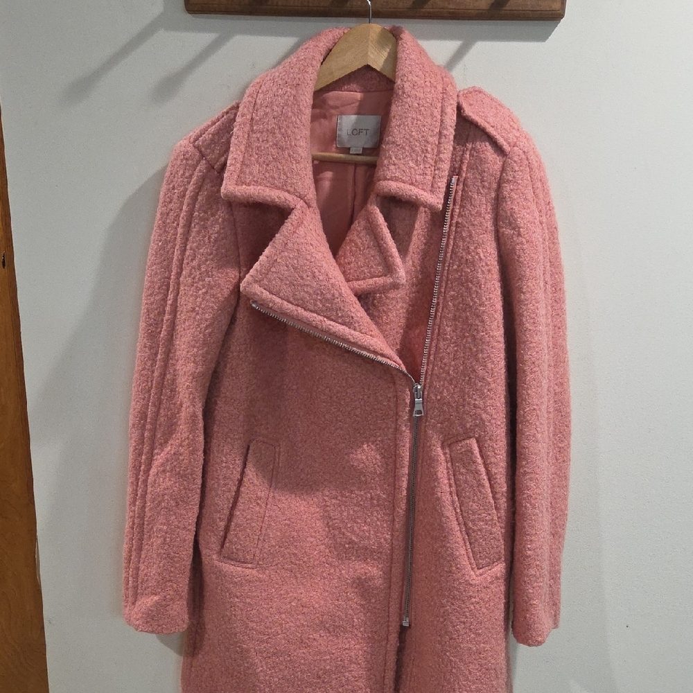 LOFT Pink Teddy Coat